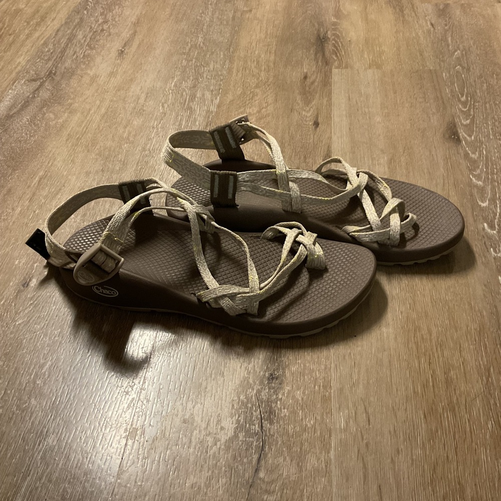 Chaco Z/Cloud 2 Womens 12 Brown Tan Strappy Athletic Hiking Sandals Toe Loop